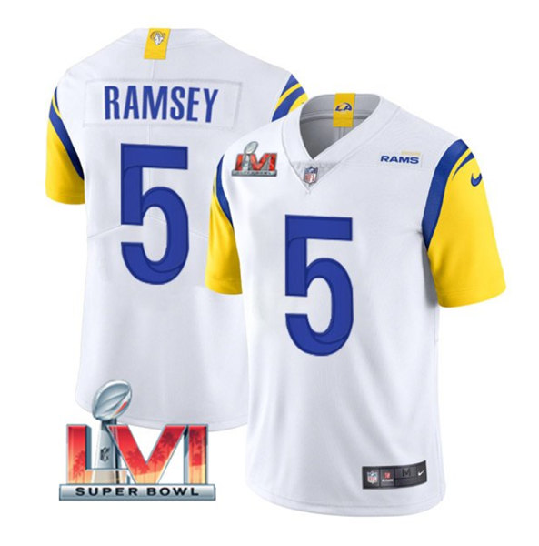 Youth Los Angeles Rams #5 Jalen Ramsey White 2022 Super Bowl LVI Vapor Untouchable Limited Stitched Jersey